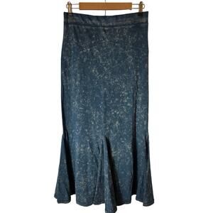 POOF! Green Tie Dye Form Fitting Flared Hem Maxi Skirt SZ L